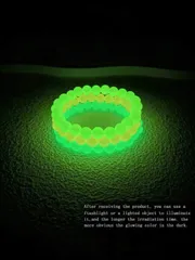 ジュエリー レディース ブレスレット 3個セット 蓄光 カラフルビーズブレスレット 女性用、エラスティック ビーズブレスレット 友人にも適しています