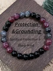 ジュエリー レディース ブレスレット ガーネット、黒曜石、ラブラドライトブレスレット - 落ち着きを与える宝飾品、スピリチュアルな守護と感情的なバランス、ボヘミアンスタイルのビーズ入り宝石ギフト、女性と男性に適して