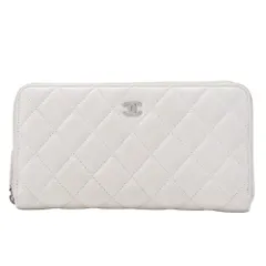 CHANEL シャネル  マトラッセ ラウンド長財布 キャビアスキン 白（シルバー金具）レディースウォレット 財布 【中古】【送料無料】のサムネイル