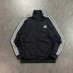 adidas Track Jacket アディダス エッセンシャルズ スリーストライプス トラックジャケット ジャージ ロゴ刺繍 サイドライン ブラック 黒 メンズ XO ビッグサイズ