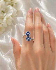 K18WG サファイア ダイヤモンド リング