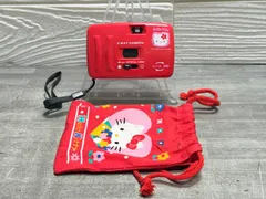 ハローキティ 2WAY フィルムカメラ 28mm サンリオ 巾着付 希少 当時物 レトロ トイカメラ パノラマ切替 平成レトロ エモい写り　180426のサムネイル