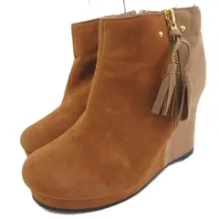 レイカズン Ray cassin ショートブーツ ブーティ 切替 ウェッジソール S 茶 ブラウン ベージュ