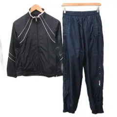 エレッセ ellesse スポーツウェア セットアップ ジャケット イージーパンツ ジップアップ ブルゾン M 黒 ブラック 紺  ネイビー ETL5813 ■IBO90