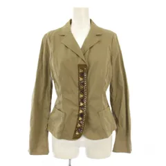 フィロソフィーディアルベルタフェレッティ PHILOSOPHY di ALBERTA FERRETTI テーラードジャケット アウター シングル ショート丈 ビジュー 装飾 I40 ベージュ /BB ■GY61