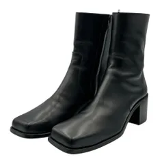 JOHN LAWRENCE SULLIVAN(ジョンローレンスサリバン) Square-toe heeled boots スクエア トゥ ヒール ブーツ ブラックのサムネイル