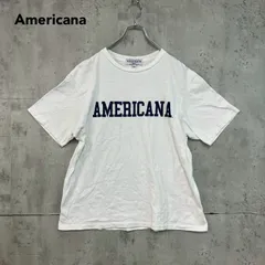 Americana アメリカーナ フロント ロゴ プリント Tシャツ カットソー 半袖 クルーネック ホワイト 白 コットン100% 日本製 完売品 人気 カジュアル ストリート レディース メンズ ユニセックス ロゴT トップス ★ ■◆のサムネイル