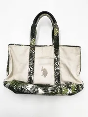 U.S. POLO ASSN. ユーエスポロアッスン トート バッグ/アイボリー×グリーン ■■レディース