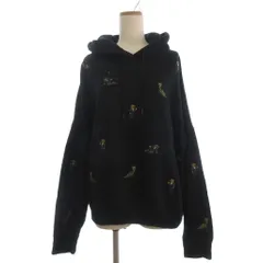 ポロ ラルフローレン POLO RALPH LAUREN スウェット パーカー プルオーバー 長袖 裏起毛 ポロベア 総柄 黒 ブラック XL