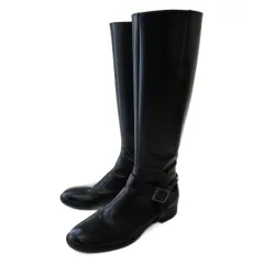 ダイアナ DIANA ロングブーツ ジョッキー レザー ブラック 黒 24.5cm