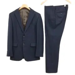 パーフェクトスーツファクトリー P.S.FA チェック シングル 2B スーツ セットアップ ジャケット スラックス 94 Y6 ダークネイビー