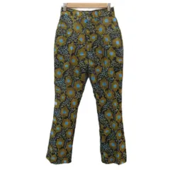 ジーナシス JEANASIS スラックスパンツ ストレートパンツ ロング丈 M 黒 総柄 マルチカラー /SY17 ■ECC001