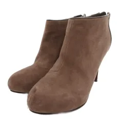 カリーノ carino ショートブーツ スエード ヒール バックジップ 23.5 ベージュ /FF