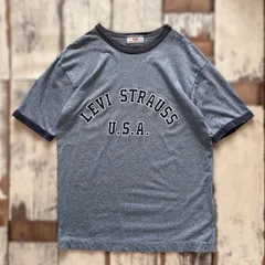 ヴィンテージ 80s Levi's リーバイス ロゴTシャツ 半袖 リンガーTシャツ  シングルステッチ　L