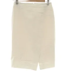 クードシャンス CdeC COUP DE CHANCE タイトスカート 34 オフホワイト 無地 ラップデザイン 膝丈 /GG ■ECC001