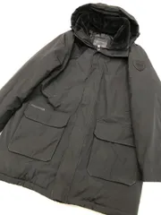 Calvin Klein カルバンクライン フード付き 長袖 ロング ボア コート sizeL/黒 ◆■メンズ