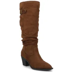 ジャーニー レディース シューズ ブーツ・レインブーツ Journee Kaleah Womens Comfort Slouchy KneeHigh Pointed Toe Buckle Detail Boots Brown ブラウン
