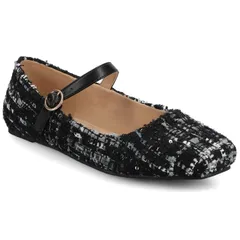 ジャーニー レディース シューズ サンダル Journee Carrie Womens Mary Jane Flats Black Tweed ブラック