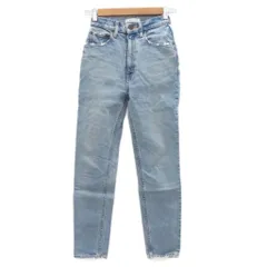 マウジー MOUSSY デニムパンツ ジーンズ テーパード アンクル丈 ハイウエスト 22 水色 ライトブルー /HO19 ■GY66