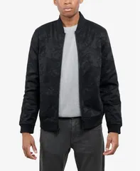 エックスレイ メンズ アウター ジャケット・ブルゾン XRAY Mens Jacquarded Camouflage Bomber Jacket Black ブラック