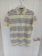 ポロラルフローレン ストライプ 半袖 カラーTシャツ M