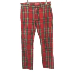 シュプリーム SUPREME 美品 17AW WORK PANTS ROYAL STEWART 美品 ワーク パンツ タータンチェック ピスタグ 赤 レッド 32 約Lのサムネイル