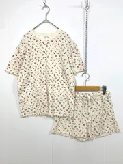 FRUIT OF THE LOOM フルーツオブザルーム パジャマ 部屋着 ワッフル半袖上下セット ルームウェア sizeM/アイボリー ■◆ レディース
