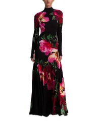 アリスアンドオリビア レディース トップス ワンピース タートルネック Alice and Oliviaugusta Obk Long Sleeve Turtleneck Dress Empress Bloom Black ブラック