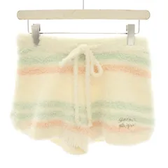 ジェラートピケ gelato pique ルームウェア ショートパンツ イージーパンツ ウエストゴム ボーダー柄 ロゴ刺繍 F オフホワイト 緑 グリーン ピンク PWNS141298 /YT ■ECB001