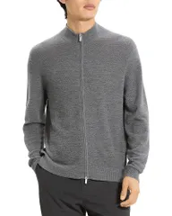 セオリー メンズ アウター ニット・セーター Theory Cashmere Zipper Sweater Dark Gray Melange グレー