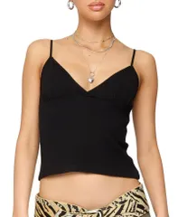 アディクテッド レディース トップス タンクトップ Edikted Rosina Tank Top Black ブラック