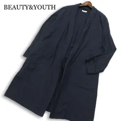BEAUTY&YOUTH ユナイテッドアローズ 通年★ ロング ショールカラー ビッグシルエット ガウン コート Sz.L メンズ ネイビー