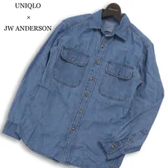 26SS★ UNIQLO × JW ANDERSON ユニクロ JWアンダーソン 通年★ 長袖 ロゴ刺繍 デニム ワーク シャツ Sz.XS メンズ