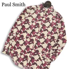 Paul Smith ポールスミス メインライン 通年★ 長袖 総柄 幾何学柄 ボタンダウン シャツ 日本製 Sz.S メンズ