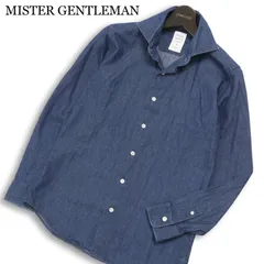 MISTER GENTLEMAN ミスタージェントルマン 通年★ 長袖 ホリゾンタルカラー デニム シャツ 日本製 Sz.S メンズのサムネイル
