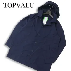 【新品 未使用】 TOPVALU トップバリュ イオン ショート ステンカラー フーディー コート 大きいサイズ Sz.XL メンズ 紺のサムネイル