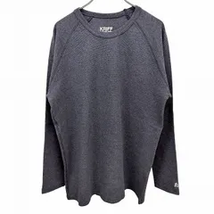 【新品】[印象N] KRIFF MAYER クリフメイヤー Tシャツ メンズ XL LL ヘザーネイビー 綿×ポリウレタン 左手首にワンポイントロゴ刺繍 ストレッチ スーパーヘビーリップルロンＴ ラグラン 長袖のサムネイル