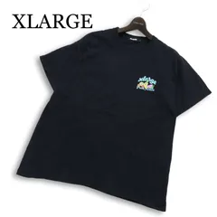 XLARGE エクストララージ 春夏 両面ロゴプリント★ 半袖 Tシャツ カットソー Sz.L メンズ 黒 ブラック