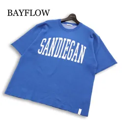 24SS★ BAYFLOW ベイフロー 春夏★  半袖 ビッグシルエット ジャガード カレッジロゴ サマーニット カットソー Sz.4 メンズのサムネイル
