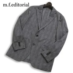 m.f.editorial タカキュー 通年 レーヨン混★ ストレッチ 背抜き グレンチェック スリム テーラード ジャケット Sz.L メンズ