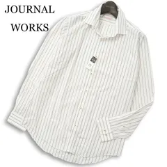 【新品 未使用】 JOURNAL WORKS ジャーナルワークス 通年★ 長袖 ストライプ ボタンダウン ワイシャツ Sz.L41-86 メンズ