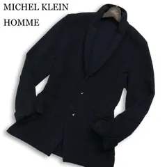 MICHEL KLEIN HOMME ミッシェルクラン オム 通年★ 日本製生地 アンコン ストレッチ テーラード ジャケット Sz.46 メンズ 紺