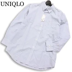 【新品 未使用】 UNIQLO ユニクロ 通年★ 【ファインクロスチェックシャツ（ボタンダウンカラー・長袖）】 Sz.XL メンズ