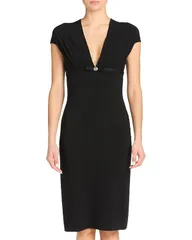 ヴェルサーチ レディース トップス ワンピース Versace Plunging Neck Dress Black ブラック