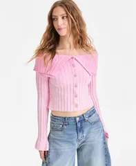 バースリー レディース アウター ニット・セーター Bar III Womens OffTheShoulder ButtonFront Sweater Macys Exclusive Pink Ombre ピンク