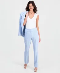 タハリエーエスエル レディース ボトムス カジュアルパンツ プチ Tahari ASL Petite MidRise Bell Bottom Pants Ice Blue ブルー