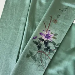 色無地 正絹 一つ紋 作家物 パールトーン加工 素敵な色味 袷 着物 MK-6819