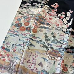 黒留袖◇ 袷 金駒刺繍 金彩 友禅 - メルカリ