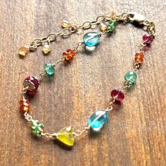 一点物✧マルチ天然石カラフルブレスレット✧リゾート✧14kgf - メルカリ