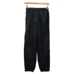 ナイキ NIKE 90s ナイロンパンツ ストレート ロゴ刺繍 スウォッシュ S 黒 ブラック